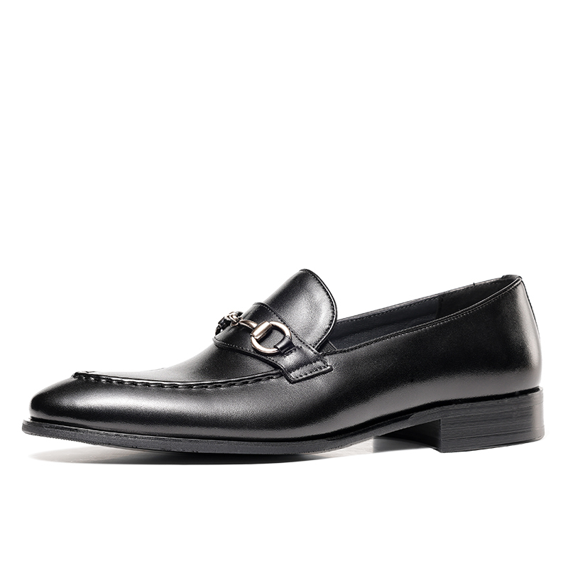  new work / new goods / men's business shoes gentleman shoes original leather bit Loafer slip-on shoes black SE24cm