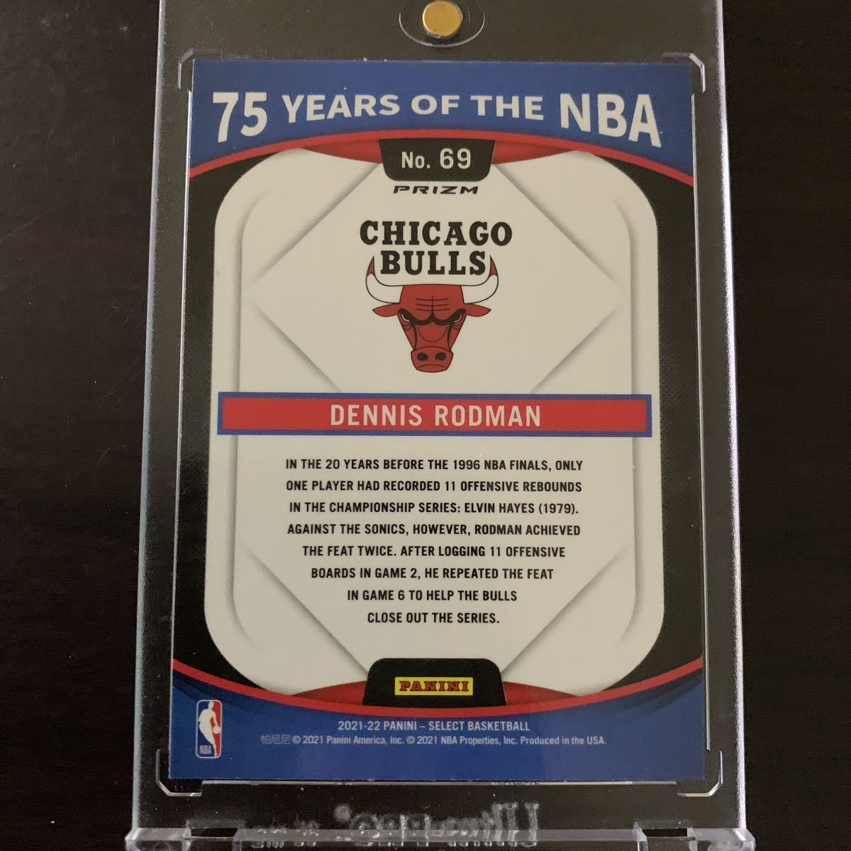 Dennis Rodman 2021-22 Panini Select 75years of NBA Silver Prizm デニス・ロッドマン_画像2