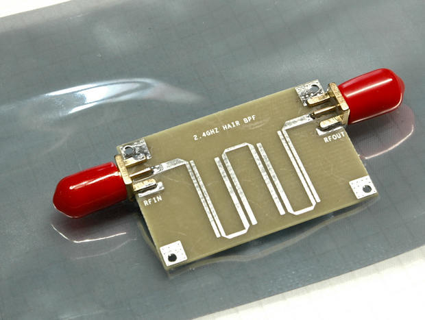 バンド・パス・フィルタ回路　2.4GHzバンド, 2400MHz帯（12cm）, BPF, 送料無料_ＳＭＡ端子の赤いキャップは付属しません。