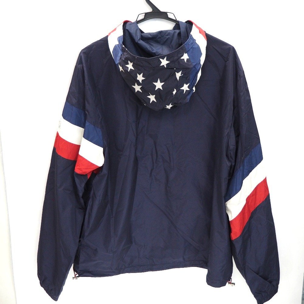 Th469441 モンクレール ナイロンジャケット ウィンドブレーカー CAM GIUBBOTTO ネイビー サイズ6 アメリカ国旗柄 MONCLER 中古_画像2