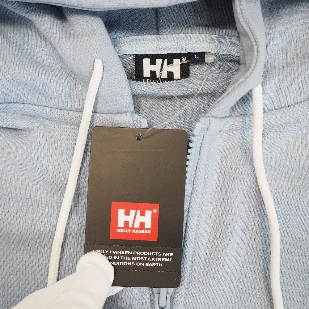 Th445001 ヘリーハンセン HHロゴフルジップスウェットフーディー パーカー HE32122 フォグブルー #Lサイズ メンズ HELLY HANSEN 未使用_画像6