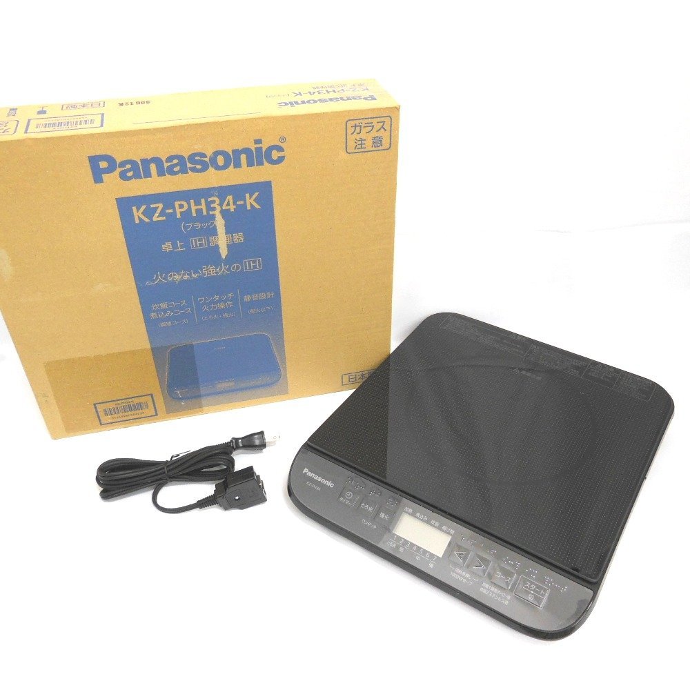 NA31401 パナソニック 卓上IH調理器 KZ-PH34-K ブラック 2023年製 Panasonic 中古・美品_画像1