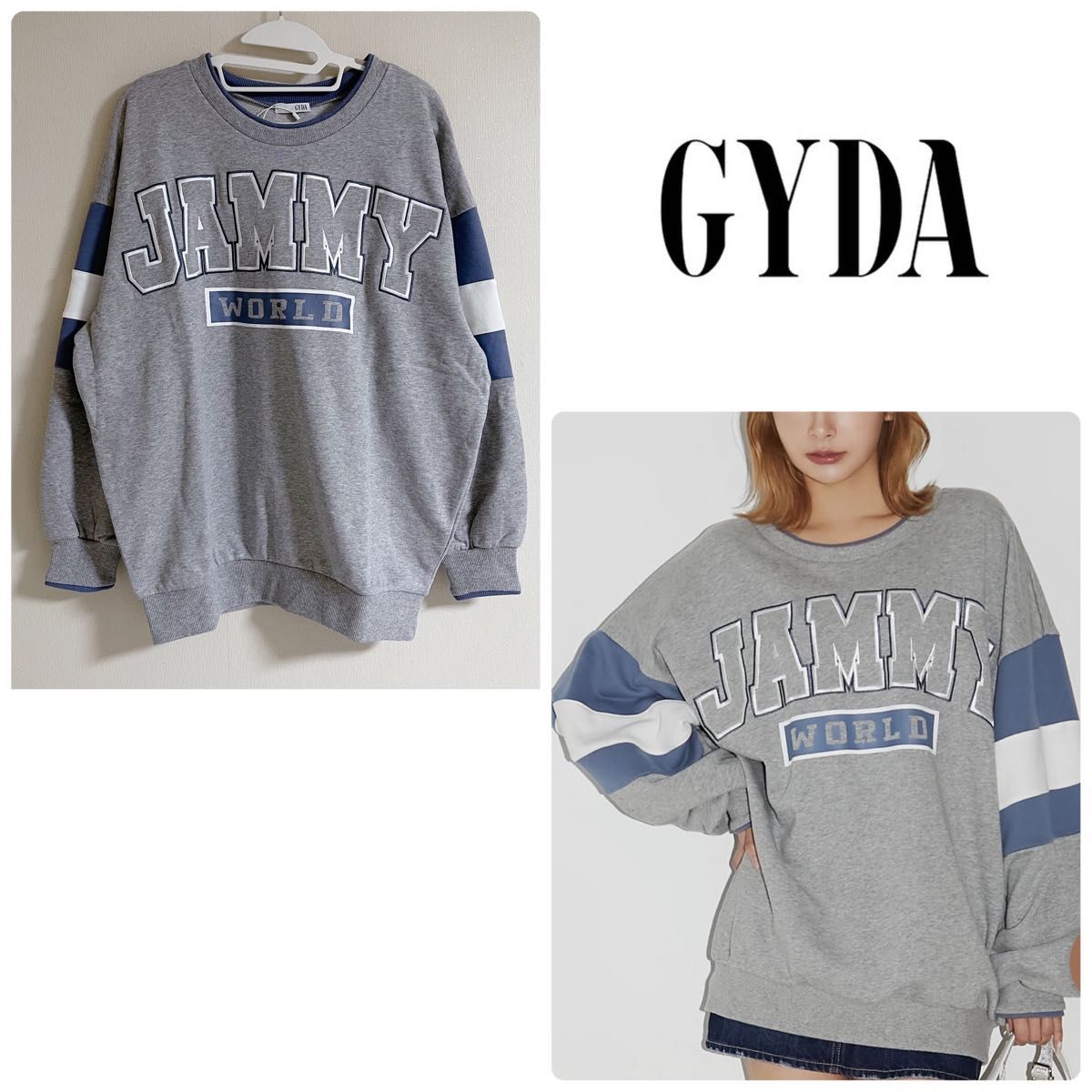 未使用】GYDA/ジェイダ JAMMYバイカラーBIGスウェットTOPS｜PayPayフリマ