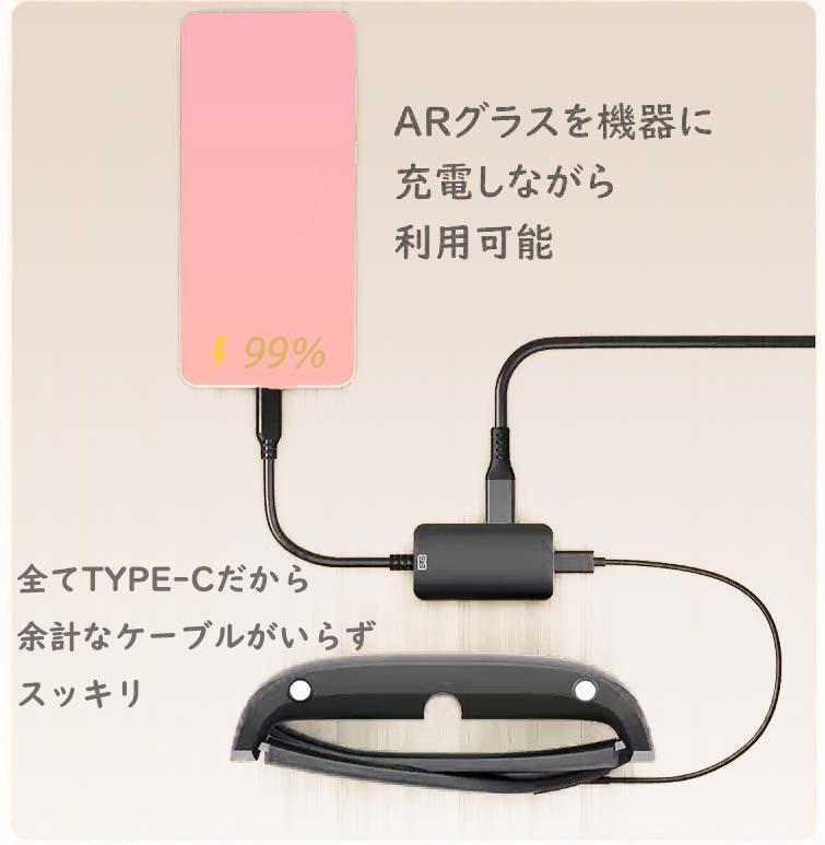 【国産】 ARグラス用充電アダプター スマートグラス充電 USB式充電器