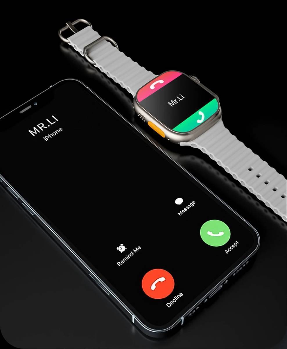 新品 ブラック　Apple Watch Ultra 代替品　2.05インチ　音楽　通話　健康　血中酸素　睡眠　スポーツ　スマートウォッチ　android iPhone_画像6