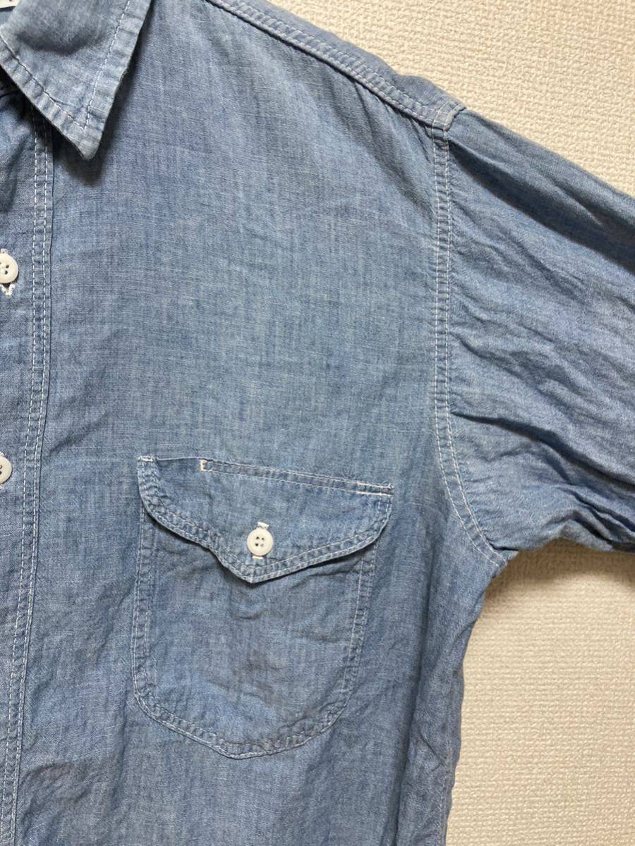 80s USAヴィンテージ OSHKOSH B'GOSH オシュコシュ シャンブレーシャツ コットン UNION MADE vintage 80年代 ワークシャツ 長袖シャツ_画像5