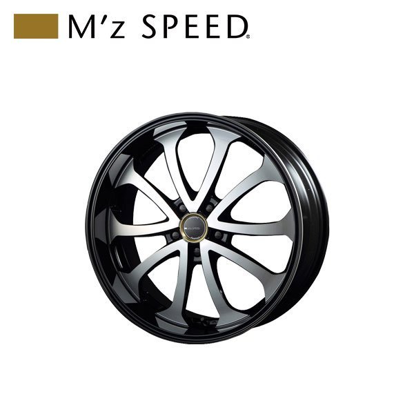 Mz SPEED juno Babel 19×8.0J PCD114.3 5H +38 ブラック/ポリッシュ 19インチ 鋳造1ピースアルミホイール 1本