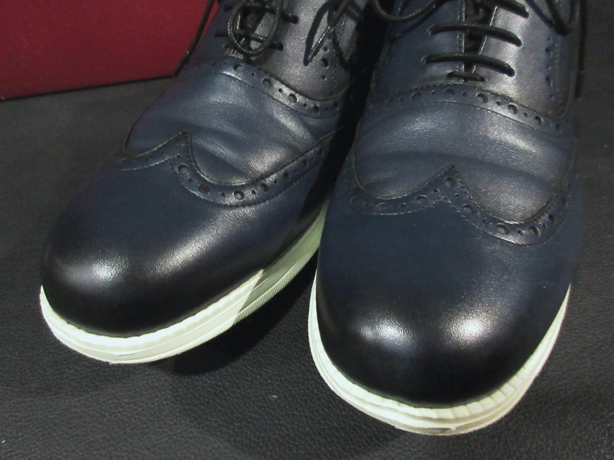 テクシーリュクス TEXCY LUXE ASICS ウイングチップ ビジネスシューズ TU-7006 FUNWALK 革靴 紳士靴 ダークブルー_画像4