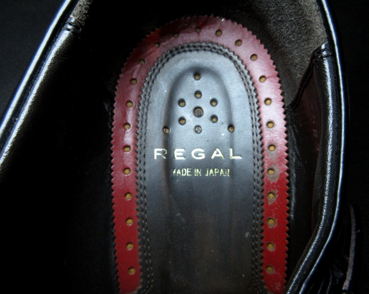 リーガル REGAL 24FR メンズ サイドモンクストラップ ストレートチップ キャップトゥ レザーシューズ 革靴 黒 ブラック ビジネスシューズの画像9