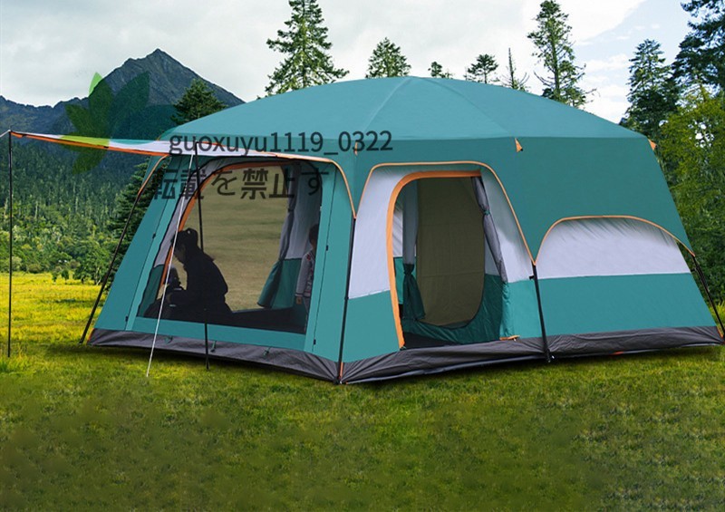 高品質 5-8人用ワンタッチテント アウトドア ひっ張るだけで簡単設置 ドーム型 ビーチテント ビッグテント 広いメッシュ サンシェード_画像2