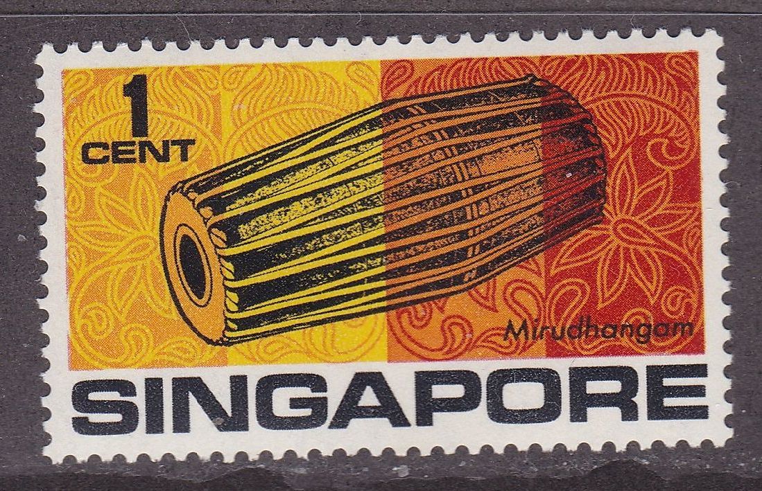  Singapore stamp musical instruments drum race old musical instruments 