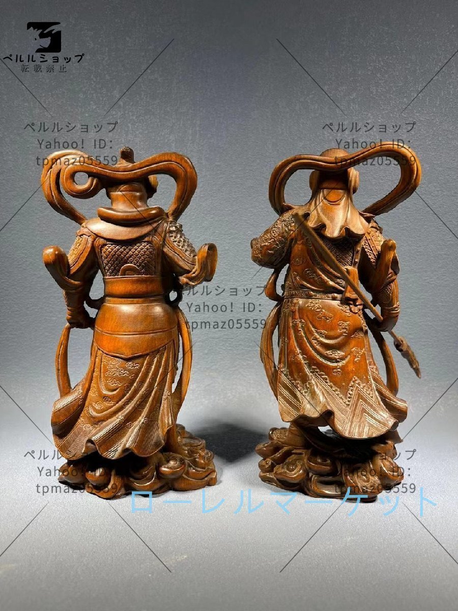 仏教工芸品 古美術 木彫仏像 極上彫 仏師手仕上げ品 忠義関公 韋駄天