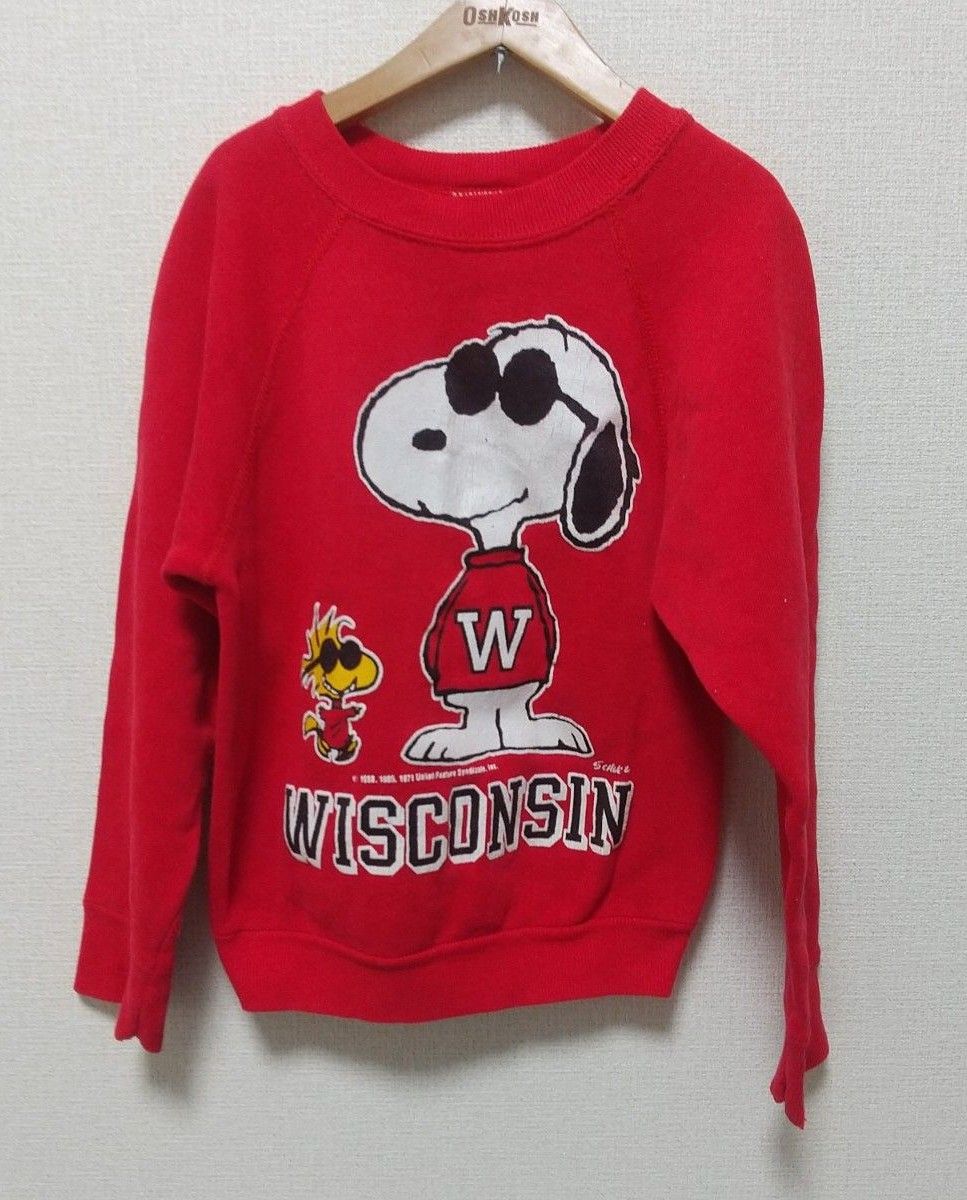 【70'sビンテージ古着アメリカ製】 ARTEX社 赤タグ SNOOPY スウェット トレーナー 古着 ヴィンテージ