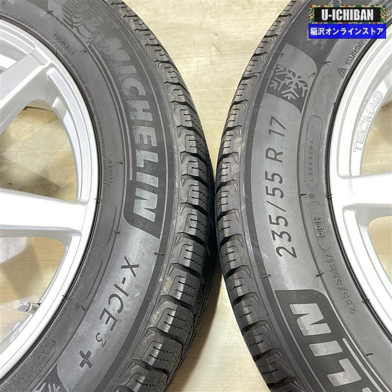 良品 溝あり VW 初期型 ティグアン 等 TECMAG 207R 7-17+40 5H112 ミシュラン X-ICE3+ 235/55R17 17インチ スタッドレス 4本セット 009_画像8