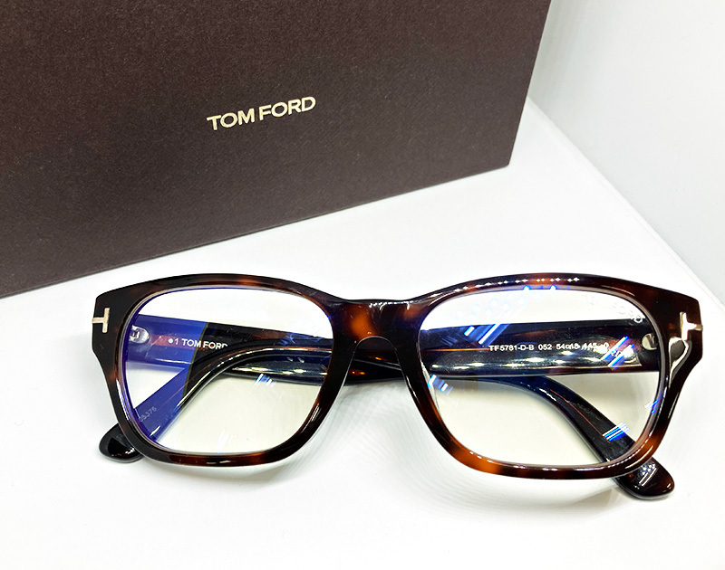 TOM FORD 正規品 眼鏡フレーム 伊達メガネ FT5781DB ハバナ TORTOISE ブルーライトカット付 BLUE BLOCK トムフォード