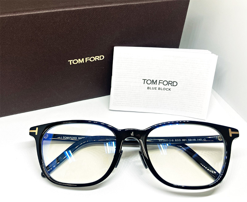 TOM FORD 正規品 ブルーライトカット付 BLUE BLOCK 眼鏡フレーム 伊達メガネ FT5860-DB ブラック 黒縁 トムフォード_画像1