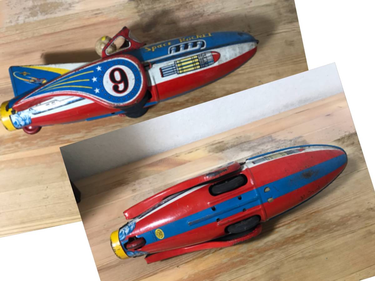 スペースロケットSpace Rocketブリキロケット33cm、増田屋当時物 スペースロケットSpace Rocketブリキロケット33cm、増田屋当時物