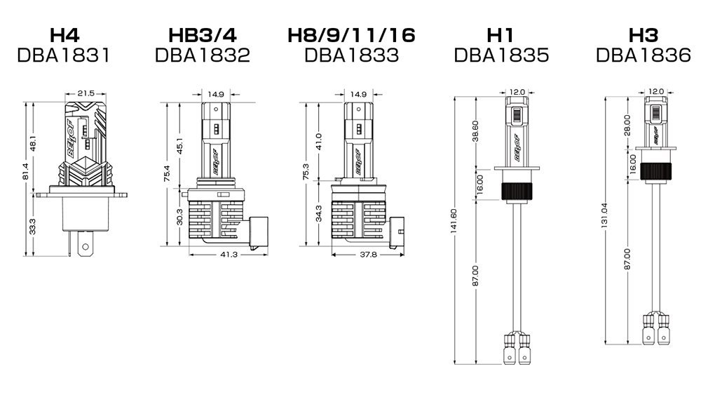ヴェロフ BELLOF LEDヘッドライトバルブ H1 12V 24V共通 ベロフ ＬＥＤバルブ プレシャス・レイ R 6000K 1800lm 車検対応_画像3