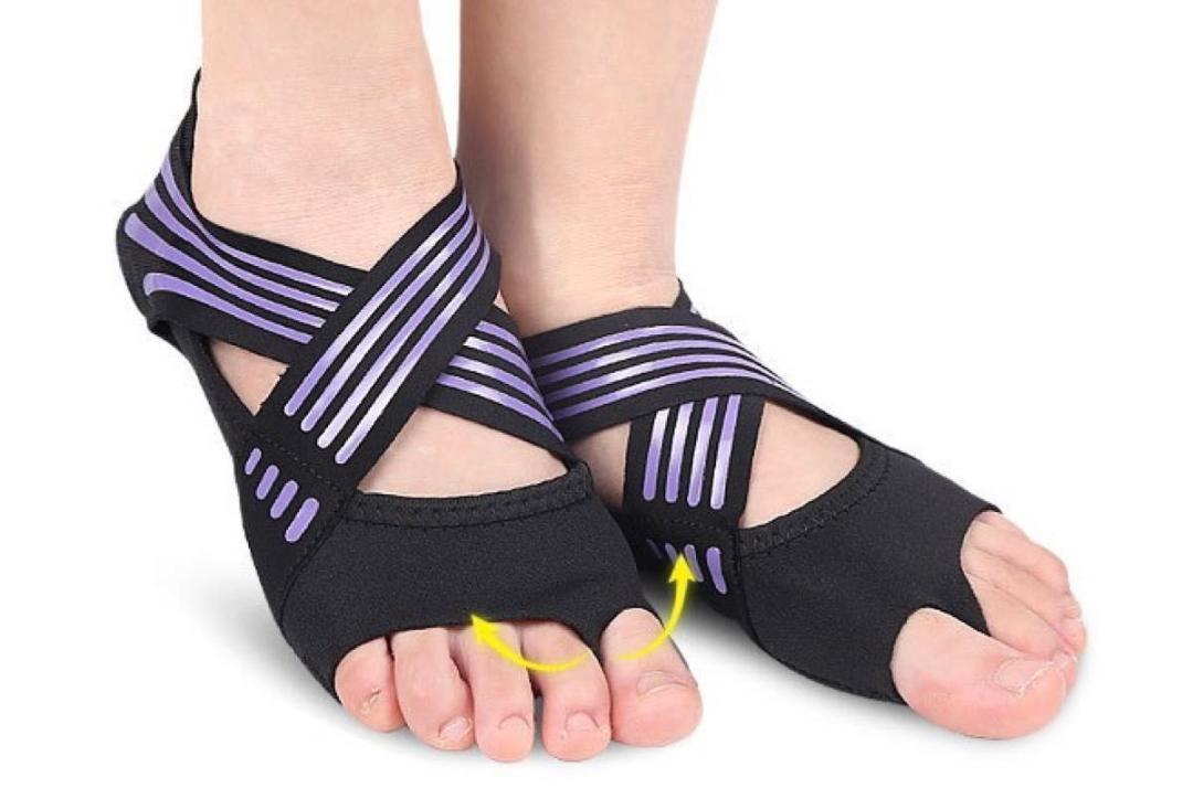  йога носки йога обувь следки опора чёрный 24.5cm
