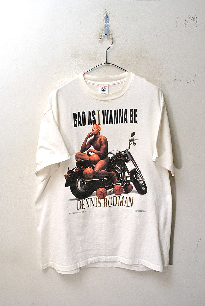 90's DENNIS RODMAN BAD AS I WANNA BE TEE デニスロッドマン/Tシャツ/ヴィンテージ/ホワイト/USA製/XLの画像1