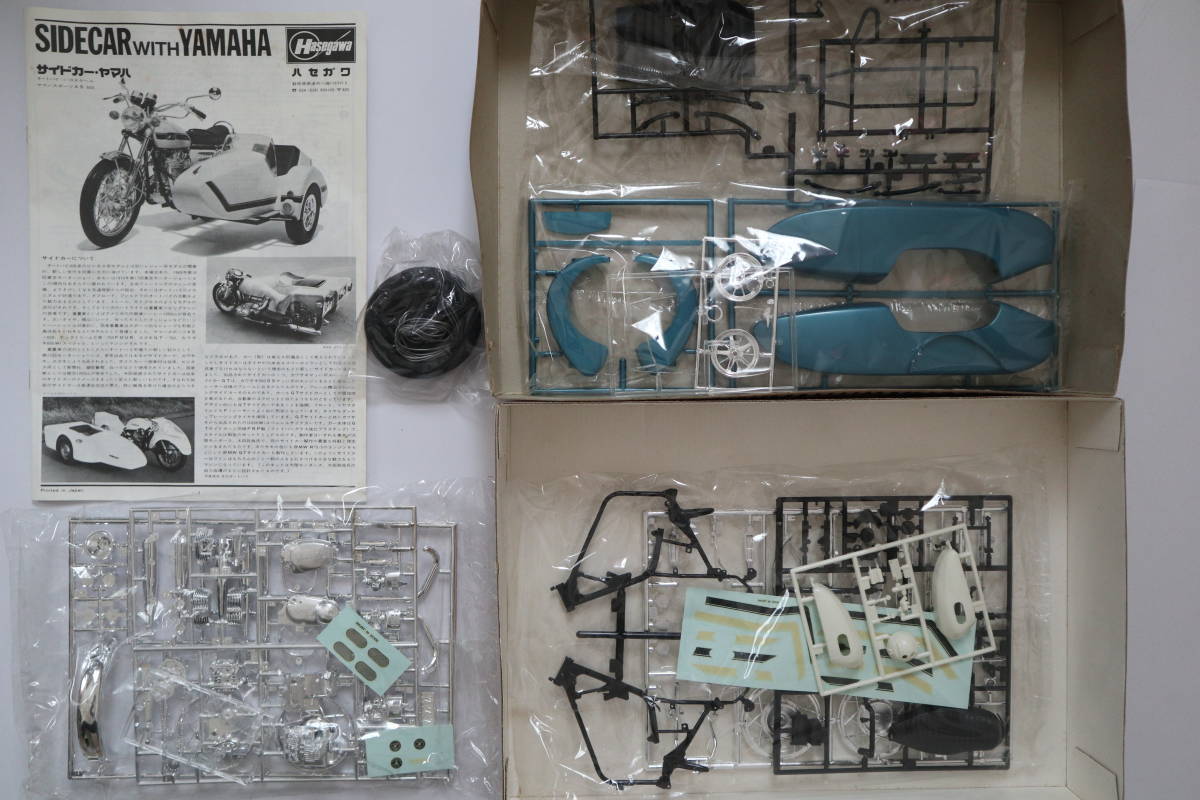 Hasegawa ハセガワ 1/10 YAMAHA SPORTS 650XS-1 SIDECAR With YAMAHA サイドカー・ヤマハ プラモデル 未組立品 日本製 絶版品 当時物_画像2