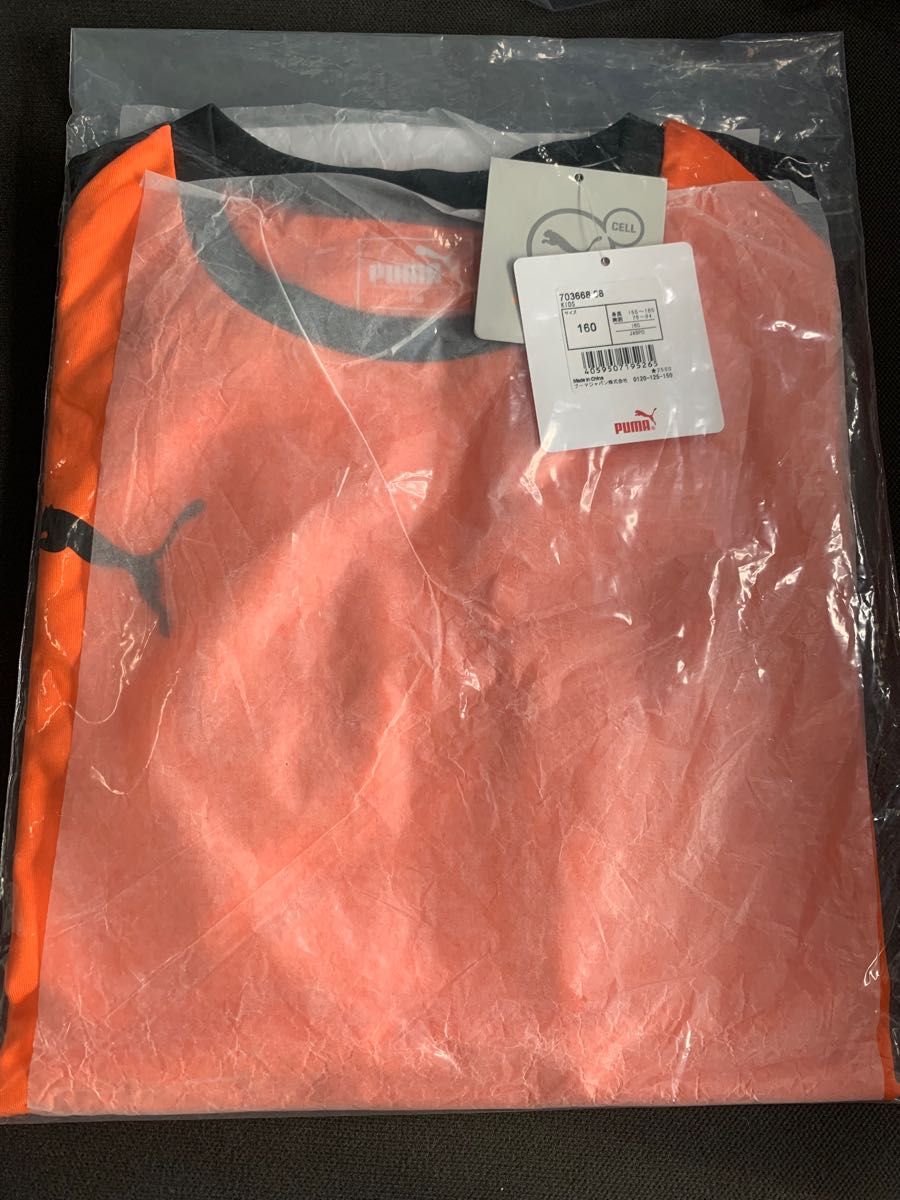本気の最終価格　新品　ＰＵＭＡ（プーマ）　サッカー　フットボール　ジュニア　長袖　ロングスリーブ　ゲームシャツ　橙×黒　１６０