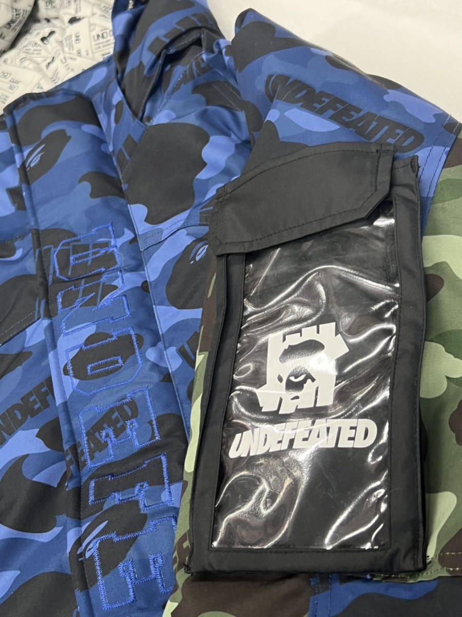 美品 L サイズ BAPE X UNDFTD COLOR CAMO SNOWBOARD DOWN JACKET NAVY エイプ ベイプ アンディフィーテッド ダウンジャケット ネイビー _画像6