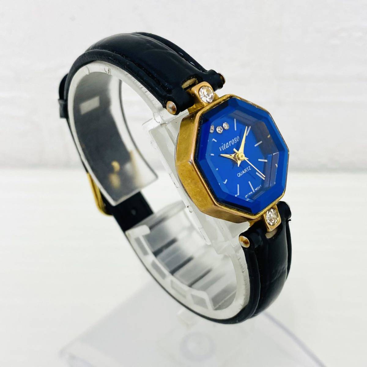 291 vitaroso ヴィタロッソ レディース腕時計 腕時計 時計 クオーツ クォーツ 文字盤青 SHOWER PROOF ステンレス 3針 レザーベルト NK_画像3