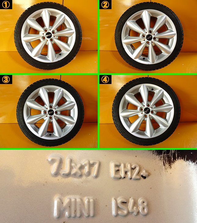 T/CI6□MINI R56 SV16 R55 ZG16 後期□純正17インチアルミ4本 7J IS48