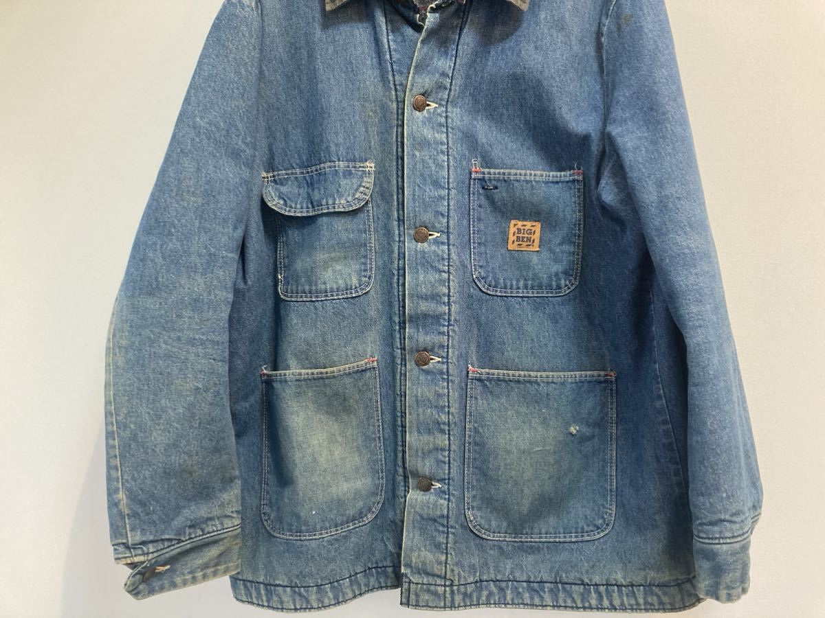 希少90年代アメリカ製ビックベンbigbenカバーオール/ブランケットジャケットデニム/size44/L/リーバイス/カーハート/シアーズ即決_画像3