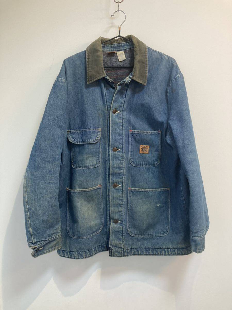 希少90年代アメリカ製ビックベンbigbenカバーオール/ブランケットジャケットデニム/size44/L/リーバイス/カーハート/シアーズ即決_画像2