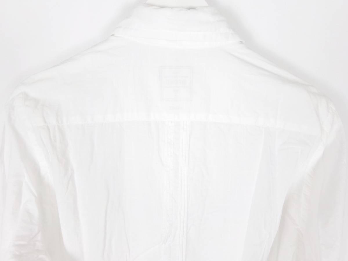 ハンドメイド インドネシア製 バリ製 ドレスシャツ ポケット装飾 ボタン装飾 長袖 L ホワイト メンズ 中古 /FN_画像9
