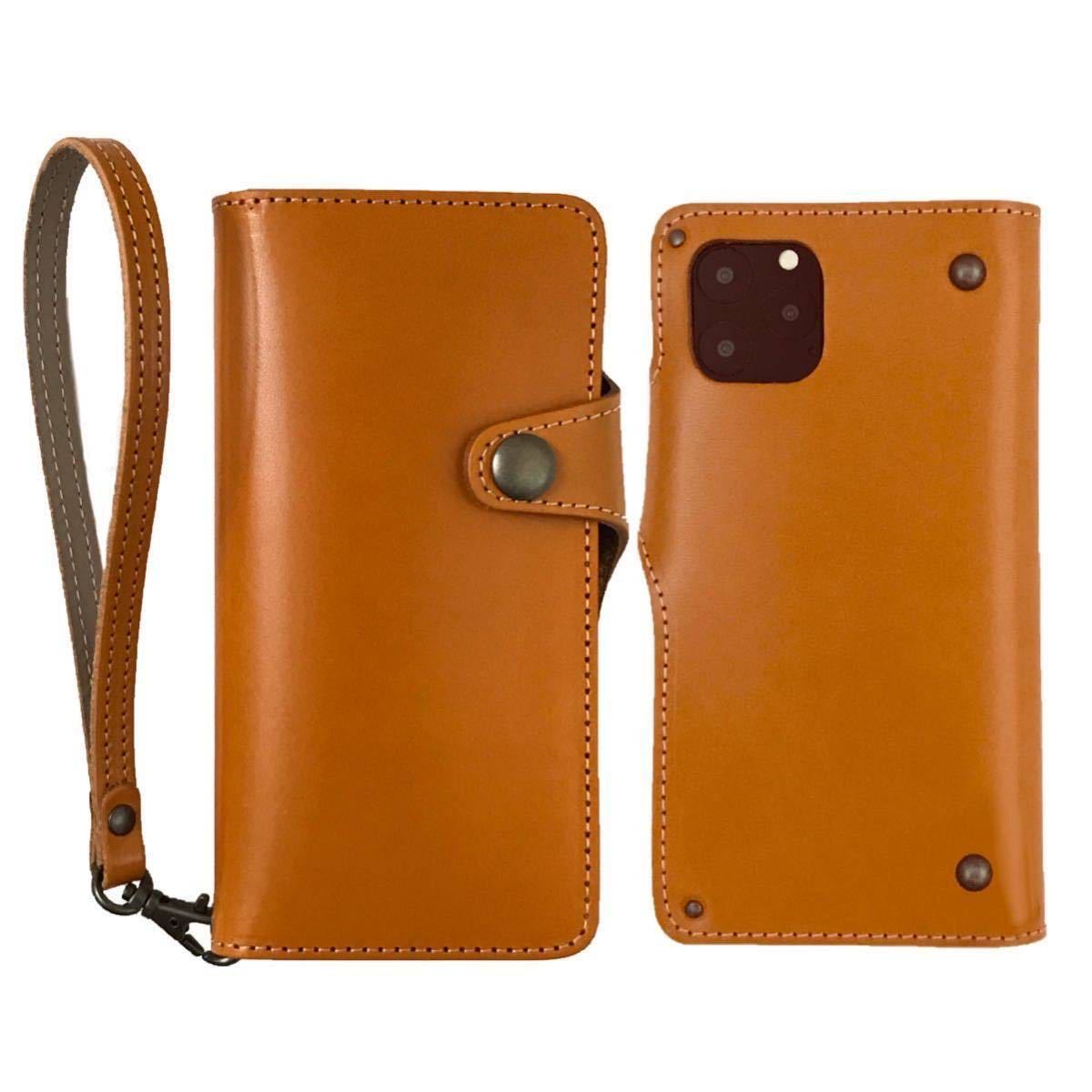 * with strap Tochigi leather iPhone14Plus cow leather smartphone case notebook type cover original leather leather Brown made in Japan vo- Noah two wheels *