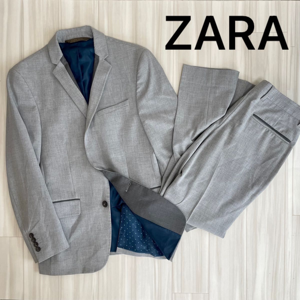ZARA ザラ セットアップ スーツ ストレッチ グレー M相当-