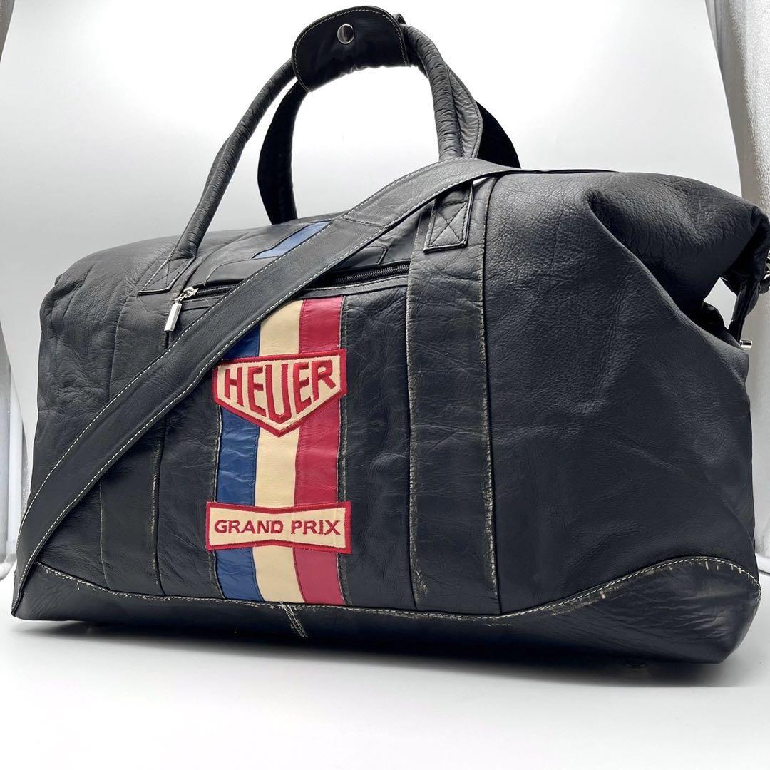 【超希少美品】タグホイヤー ダコタ ボストンバッグ 2way コラボ ブラック TAG HEUER dakota ショルダー 旅行 レザー メンズ ゴルフ 1円_画像1