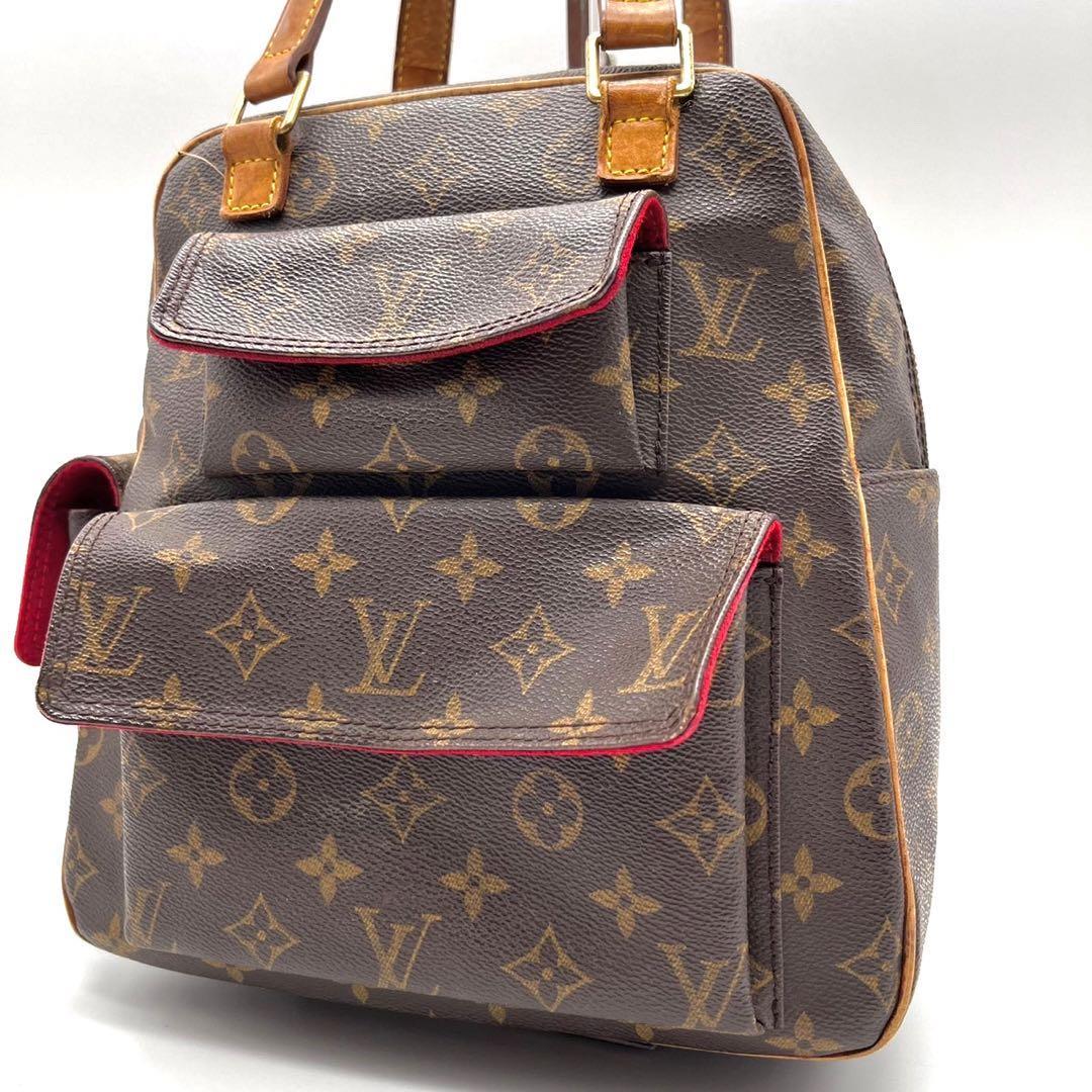 【美品】ルイヴィトン モノグラム ハンドバッグ エクサントリシテ PVC LOUIS VUITTON M51161 フラップ ポケット レディース 茶 ブラウン_画像1