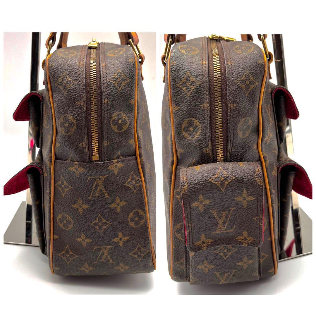 【美品】ルイヴィトン モノグラム ハンドバッグ エクサントリシテ PVC LOUIS VUITTON M51161 フラップ ポケット レディース 茶 ブラウン_画像3