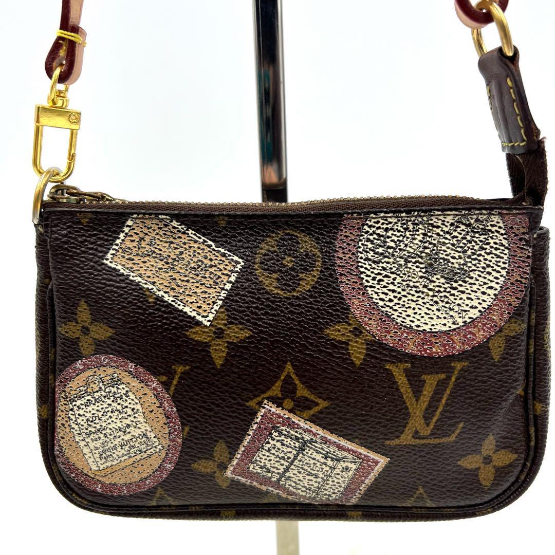 1円 美品 LOUIS VUITTON ルイヴィトン モノグラム アクセソワール アクセサリーポーチ ワッペン ショルダーバッグ BAG VINTAGE_画像2