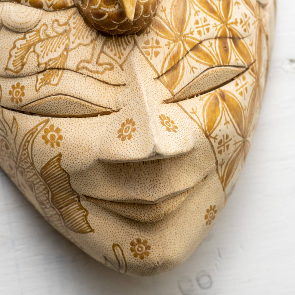 木彫り マスク 仮面 木彫 置物 オブジェ 民芸 木製彫刻_画像2