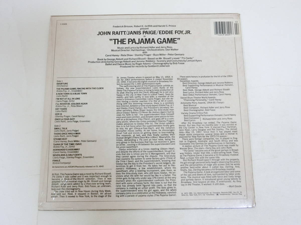パジャマ・ゲーム LPレコード ブロードウェイ・ミュージカル US盤 S32606 _画像2