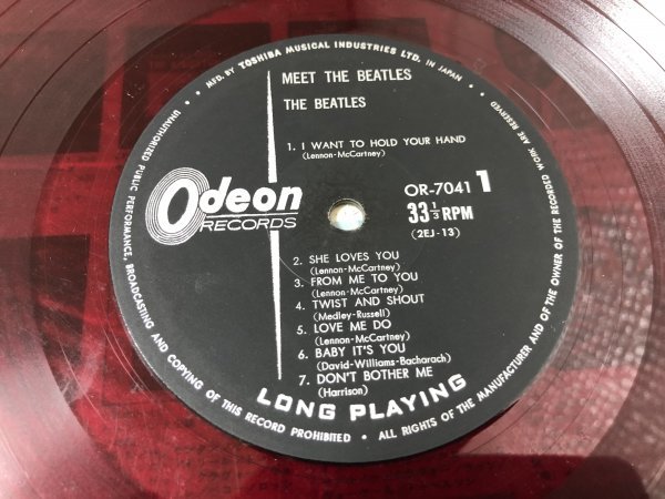 【 赤盤 】 ★ THE BEATLES ザ・ビートルズ レコード LP ■ MEET THE BEATLES! ミート ザ ビートルズ odeon ( op-7041 ) ■由133_画像4