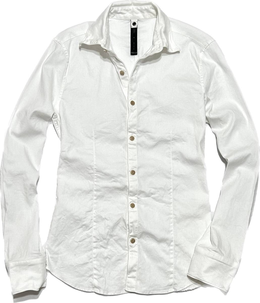 Safari掲載 定価2.5万 wjk STRETCH LINEN WIRE SHIRTS ホワイト Mサイズ ストレッチリネンワイヤーシャツ akm ジュンハシモトの画像1