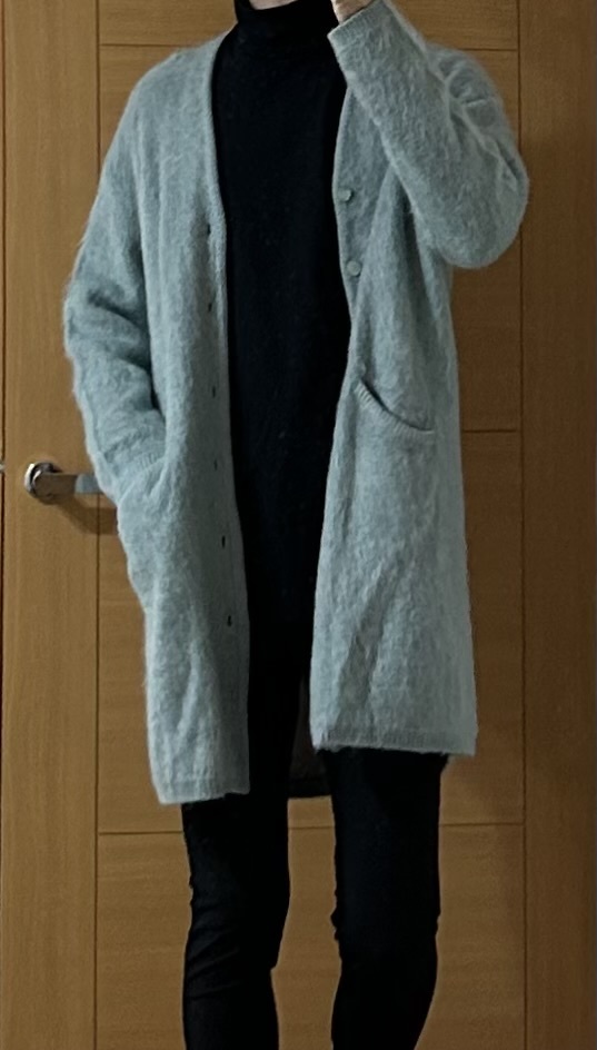 定価4万 LAD MUSICIAN MOHAIR KNIT LONG CARDIGAN 44 ラッドミュージシャン モヘアニットロングカーディガン アタッチメント シュタイン