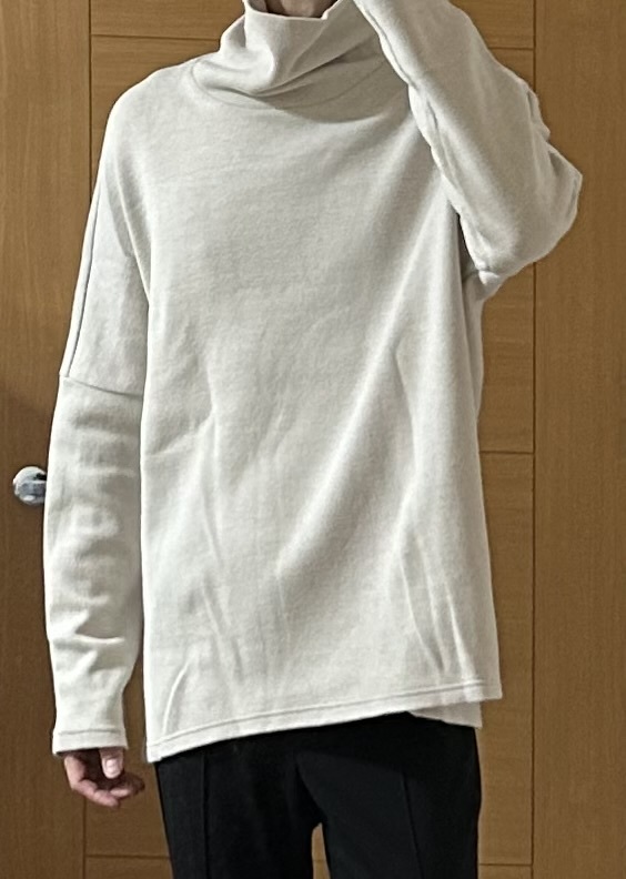 定価1.9万 KAZUYUKI KUMAGAI ATTACHMENT double face knit turtleneck dolman cut&sew 2 ダブルフェイスタートルドルマンニット スエット