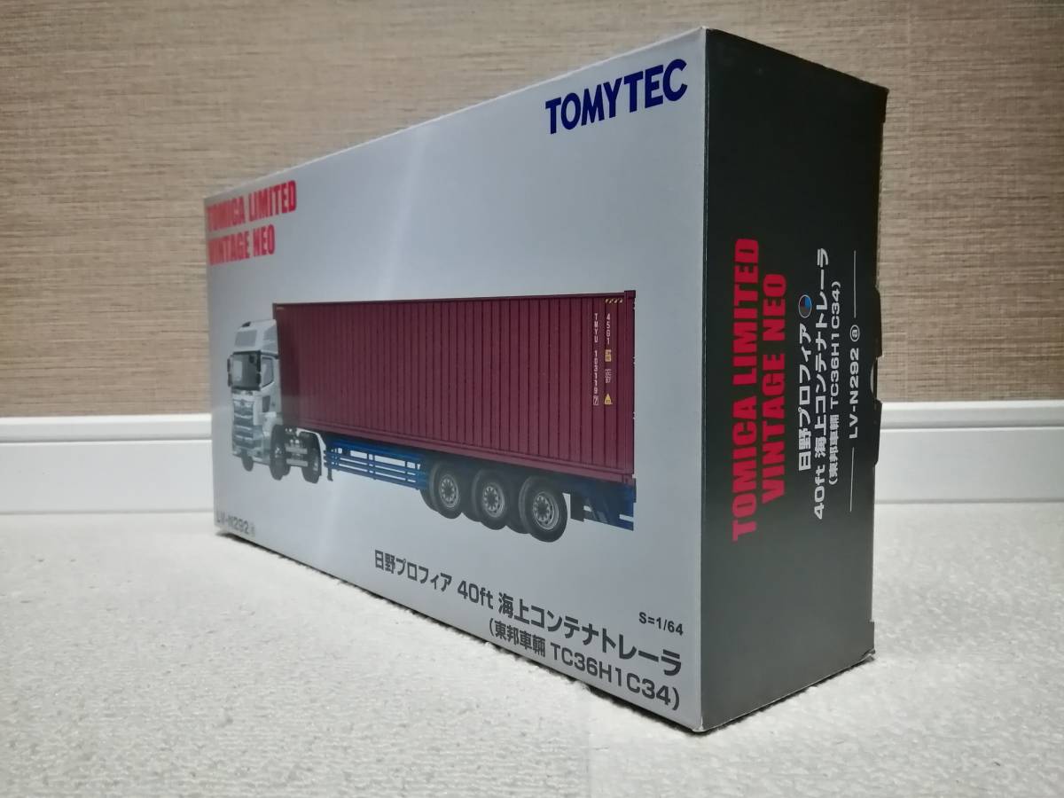 TOMYTEC 1/64 トミカリミテッドヴィンテージネオ LV-N292 a 日野 プロフィア 40ft 海上コンテナトレーラ (東邦車輌 TC36H1C34) シルバー_画像3