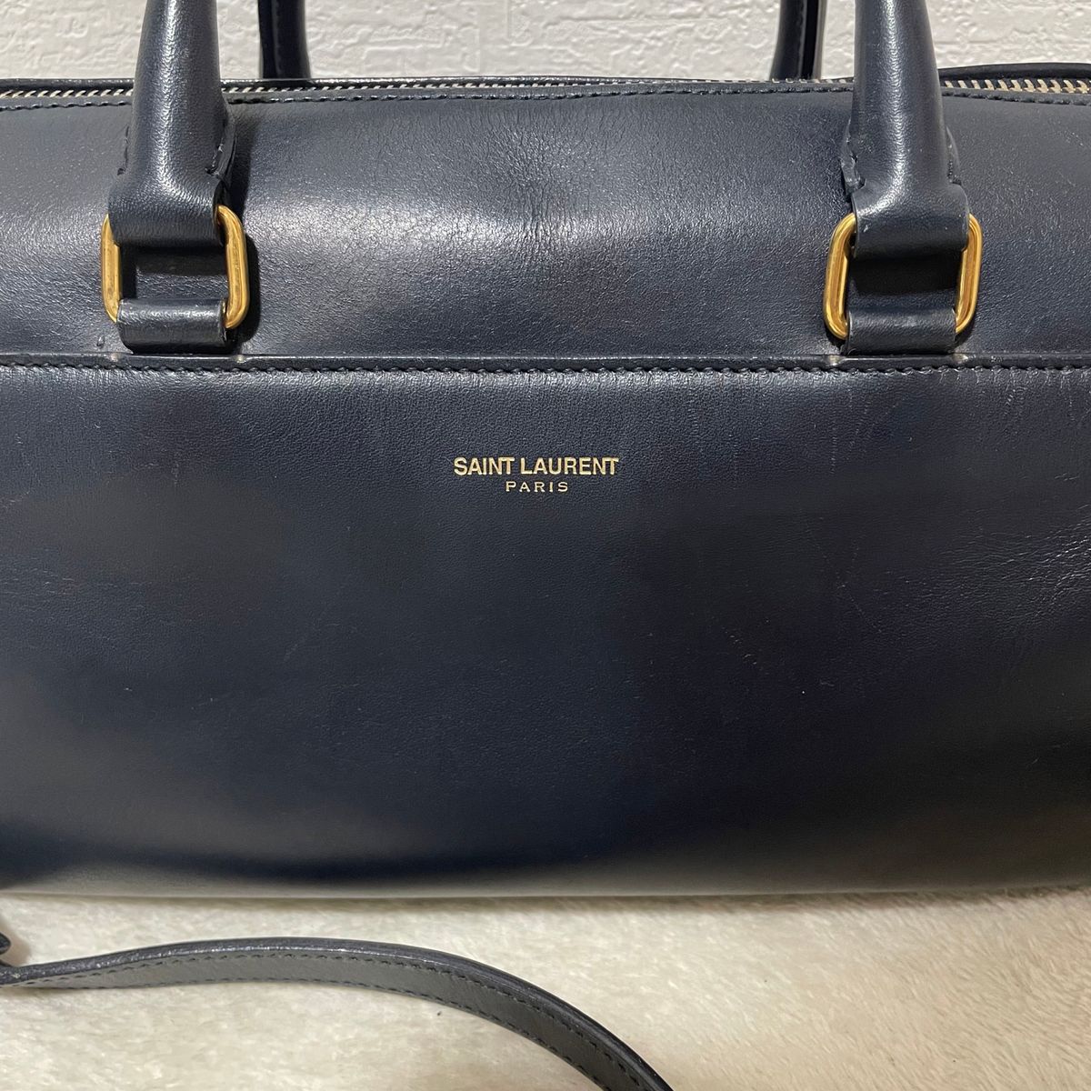 サンローランパリ ベイビーダッフル 2wayショルダーバッグ ネイビー