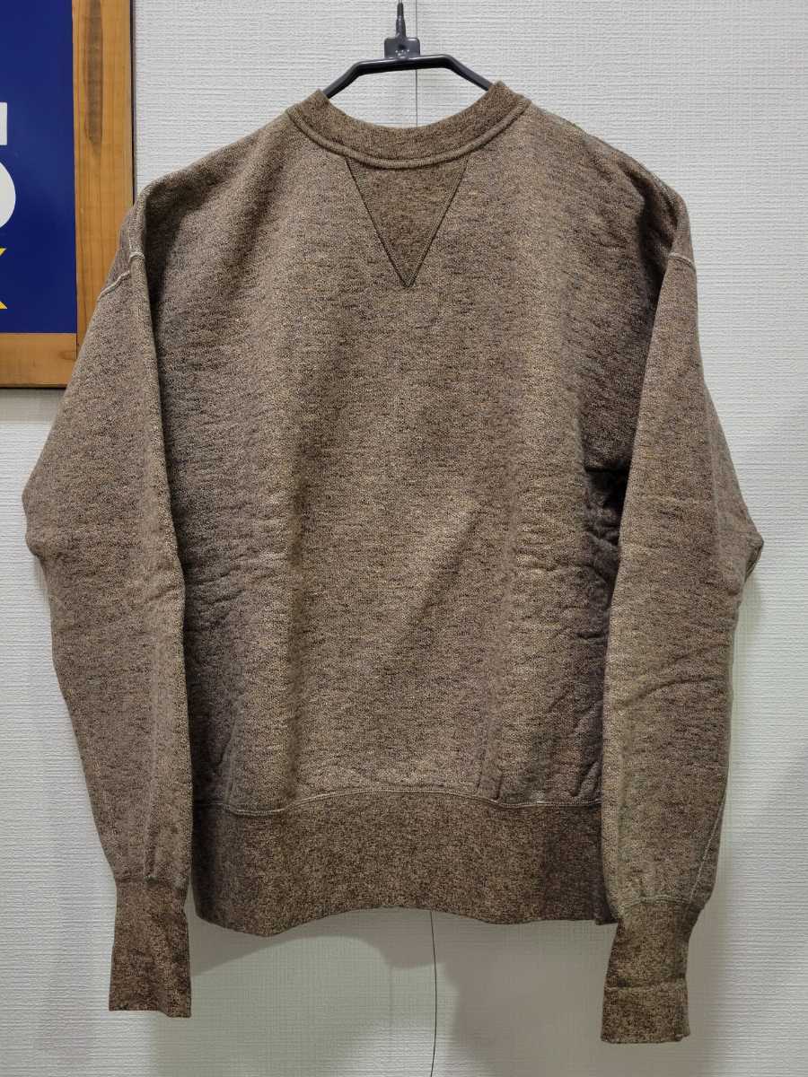 極美品 ヘラーズカフェ 1940's Mixed Brown Crew Neck Sweat 40　スウェット リアルマッコイズ ウエアハウス フリーホイーラーズ パーカー_画像1