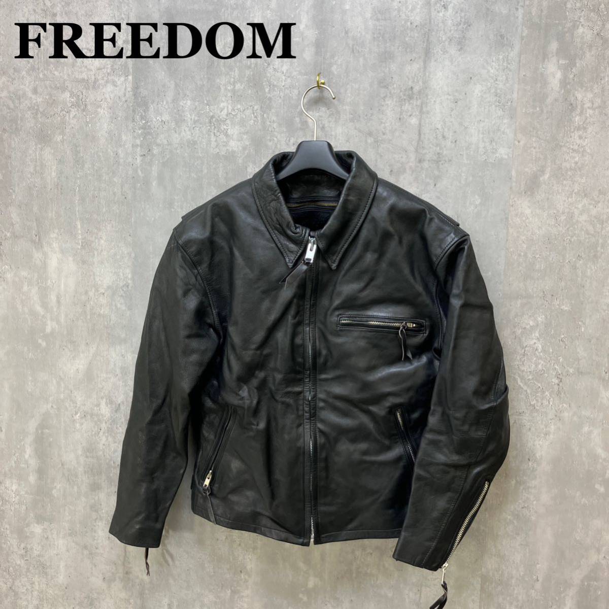 FREEDOM ホースハイド シングルライダース 38 ライダースジャケット 革ジャン 馬革 フリーダム_画像1