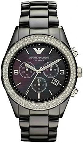 新品未使用 平行輸入品 エンポリオアルマーニ Emporio Armani AR1455 レディス腕時計 Black Ceramica White Crystal