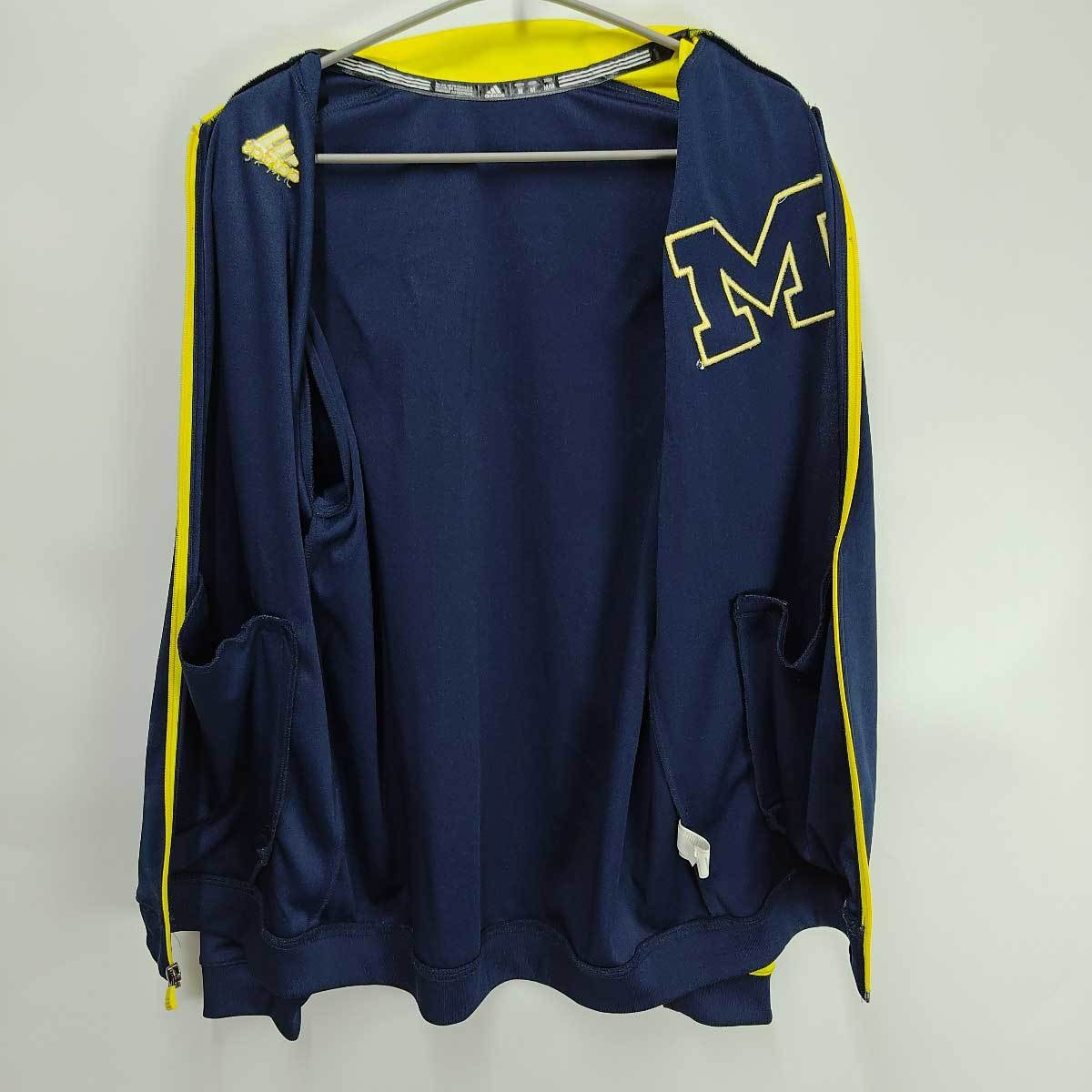 【中古】アディダス ミシガン大学 ウルヴァリンズ Michigan Wolverines トラックジャケット バスケ M(USサイズ) ADIDAS ジャージ_画像2